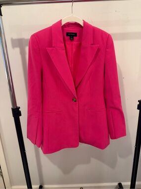 Halogen Hot Pink Single-Button Tailored Blazer